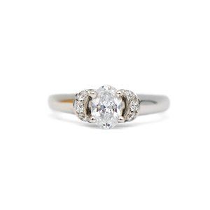 Scott Kay 14k White Gold Oval Cut Engagement Ring